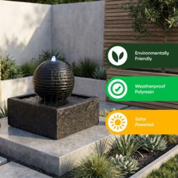 Streetwize Solar water Feature Battery Back Up Black Ball - thumbnail 5