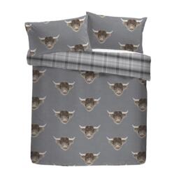Fusion Highland Cow Duvet Cover Set in Grey - thumbnail 6
