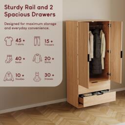 Lassic Trega 2 Door 2 Drawer Wardrobe - thumbnail 3
