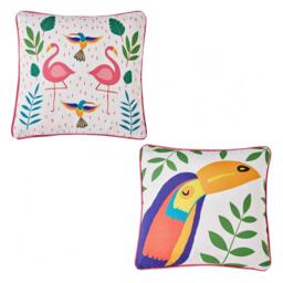 Fusion Summer Garden Indoor Outdoor Hand Drawn Cushion - thumbnail 4