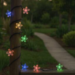 Lighting Collection SOLAR FLOWER HEAD BATTERY STRING LIGHTS