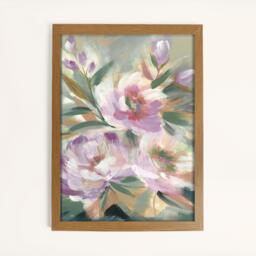 Laura Ashley Abstract Floral Print in a Wood Frame - thumbnail 1