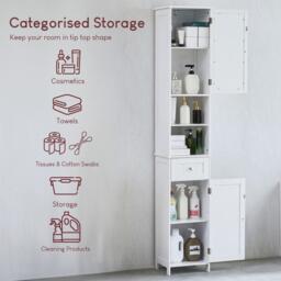 Lassic Bath Vida Priano 2 Door Tall Cabinet With Mirror - thumbnail 3