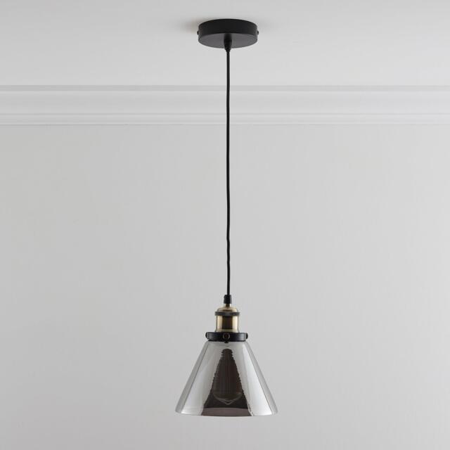 K Living Lucy 1 Light Hanging Smokey Glass Ceiling Pendant - image 1