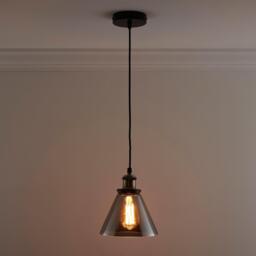 K Living Lucy 1 Light Hanging Smokey Glass Ceiling Pendant - thumbnail 2