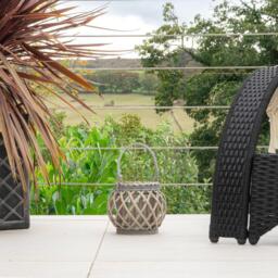 JVL Luna Natural Round Willow Wood Lantern With Br - thumbnail 5