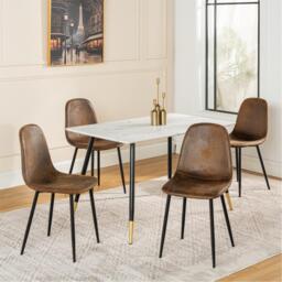 Urban Meuble Set of 4 Industrial Vintage Dining Chair - thumbnail 4