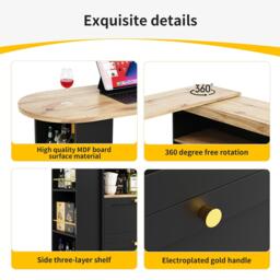 Urban Meuble Black Sideboard Modern Design - thumbnail 8