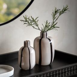 Gallery Linea Stripe Glass Vase Monochrome S/2
