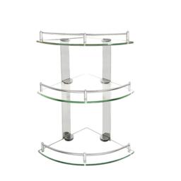 LIFE IDEAS 3-Tier Tempered Glass Bathroom Corner Shelf 24cm