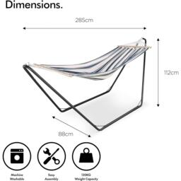 VonHaus VonHaus Hammock With Metal Frame - thumbnail 4