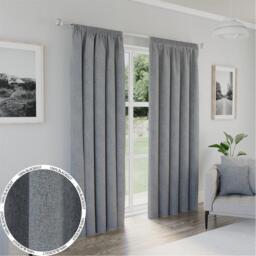 Enhanced Living Dallas Grey 100% Blackout Readymade Curtains - thumbnail 1