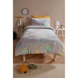 Homelife Glow In The Dark Dino Teddy Fleece Duvet Cover Sets - thumbnail 1