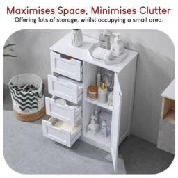 Lassic Bath Vida Priano 4 Drawer 1 Door Freestanding Unit - thumbnail 4