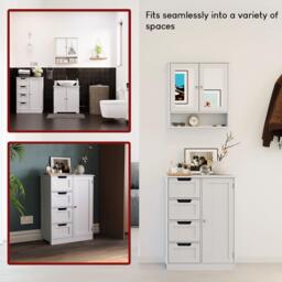 Lassic Bath Vida Priano 4 Drawer 1 Door Freestanding Unit - thumbnail 9