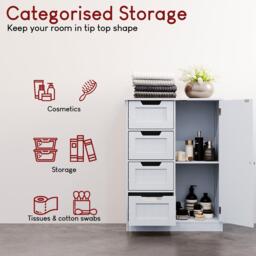 Lassic Bath Vida Priano 4 Drawer 1 Door Freestanding Unit - thumbnail 5