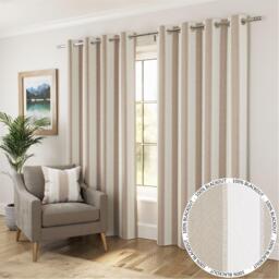 Enhanced Living Henley Woven Striped Blackout Eyelet Curtains