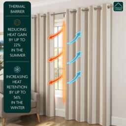 Enhanced Living Henley Woven Striped Blackout Eyelet Curtains - thumbnail 9