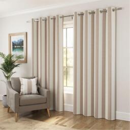 Enhanced Living Henley Woven Striped Blackout Eyelet Curtains - thumbnail 2