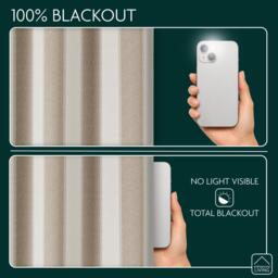 Enhanced Living Henley Woven Striped Blackout Eyelet Curtains - thumbnail 4