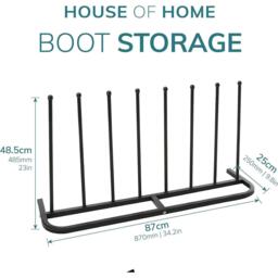 House of Home 4 Pair Black Boot Shoe Welly Stand Storage - thumbnail 2