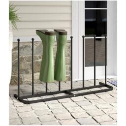 House of Home 4 Pair Black Boot Shoe Welly Stand Storage