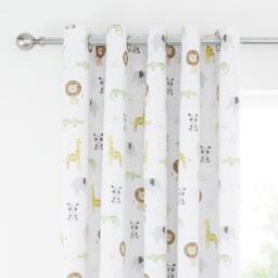 Catherine Lansfield Roarsome Animals Out Lined Eyelet Curtains - thumbnail 1