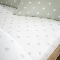 Catherine Lansfield Brushed Polka Dot Cotton Fitted Sheet - thumbnail 1