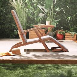 VonHaus Hudson Grey Sun Lounger Chair With Cushion - thumbnail 6