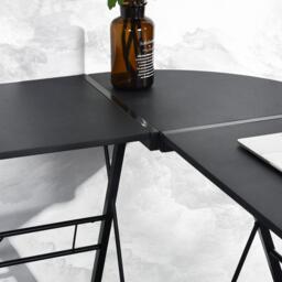 FurnitureR L-Shaped Corner Computer Desk Office Workstation with Steel Frame - thumbnail 3