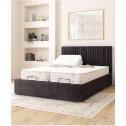 Aspire Grant Adjustable Bed Plush Velvet Fabric - thumbnail 2