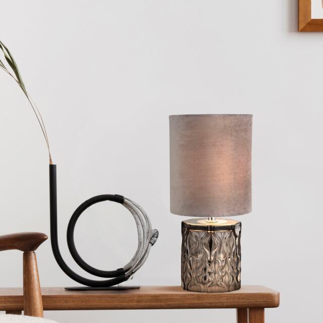 Lighting Collection Smoked Glass Table Lamp - image 1