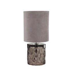 Lighting Collection Smoked Glass Table Lamp - thumbnail 3
