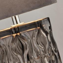 Lighting Collection Smoked Glass Table Lamp - thumbnail 4