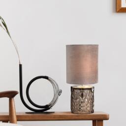 Lighting Collection Smoked Glass Table Lamp - thumbnail 1