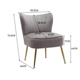 Kabinet UK Modern Wingback Upholstered Chair Grey - thumbnail 6