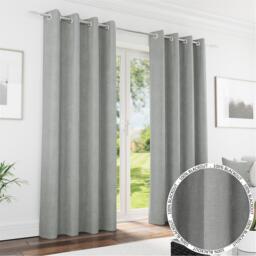 Enhanced Living Knightsbridge Grey Blackout Chenille Curtains - thumbnail 1
