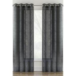 Enhanced Living Crete Linen Looks Sheer Eyelet Panel - Pair