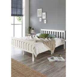 Aspire Atlantic Wooden Bed White - thumbnail 1