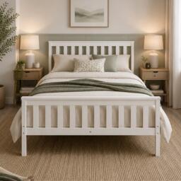 Aspire Atlantic Wooden Bed White