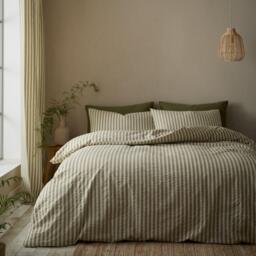 Pineapple Elephant Cotton Rich Woven Stripe Duvet Cover Set - thumbnail 1