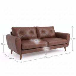 Sofa.com Jack 3 Seat Sofa in Italian Soft Leather - thumbnail 2