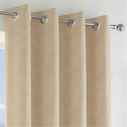 Enhanced Living Chester Natural 100% Blackout Herringbone Curtains - thumbnail 2