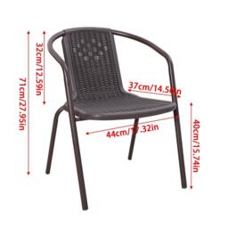 Breeins 2 pcs PE Rattan Stacking Garden Chairs - thumbnail 6