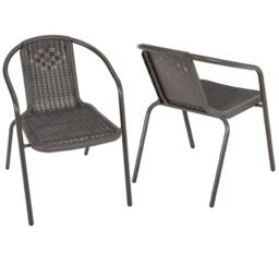 Breeins 2 pcs PE Rattan Stacking Garden Chairs - thumbnail 4