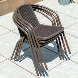 Breeins 2 pcs PE Rattan Stacking Garden Chairs - thumbnail 5