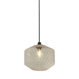 Lighting Collection Textured Clear Glass Lamp Shade - thumbnail 2