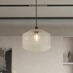 Lighting Collection Textured Clear Glass Lamp Shade