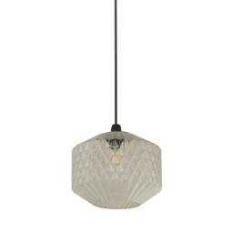 Lighting Collection Textured Clear Glass Lamp Shade - thumbnail 3