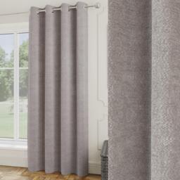 Enhanced Living Royale Silver Boucle Room Darkening Door Curtain